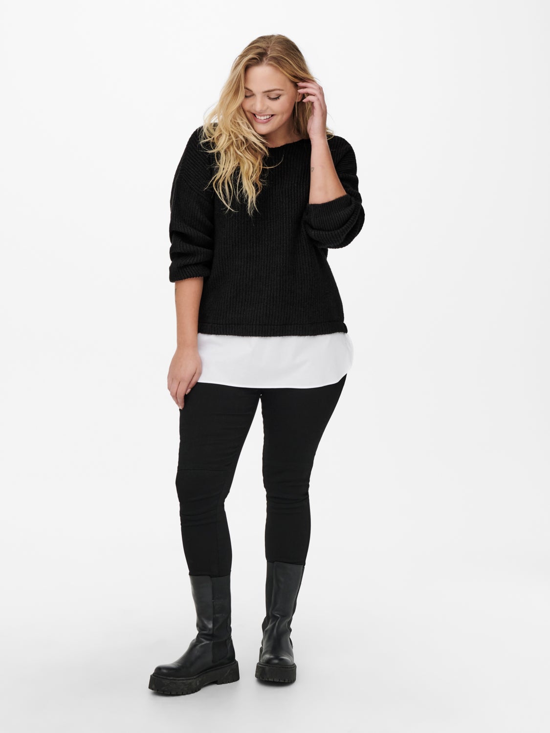Curvy Mix Knitted Pullover