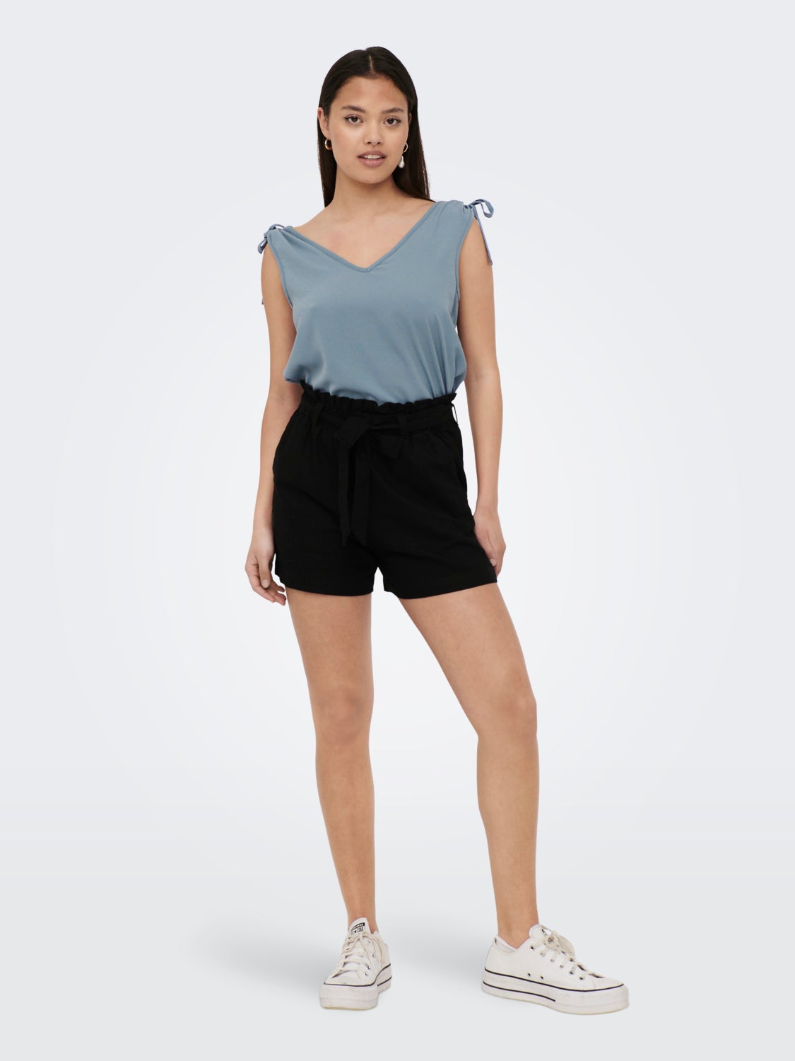 V-Neck Top With Strap Details