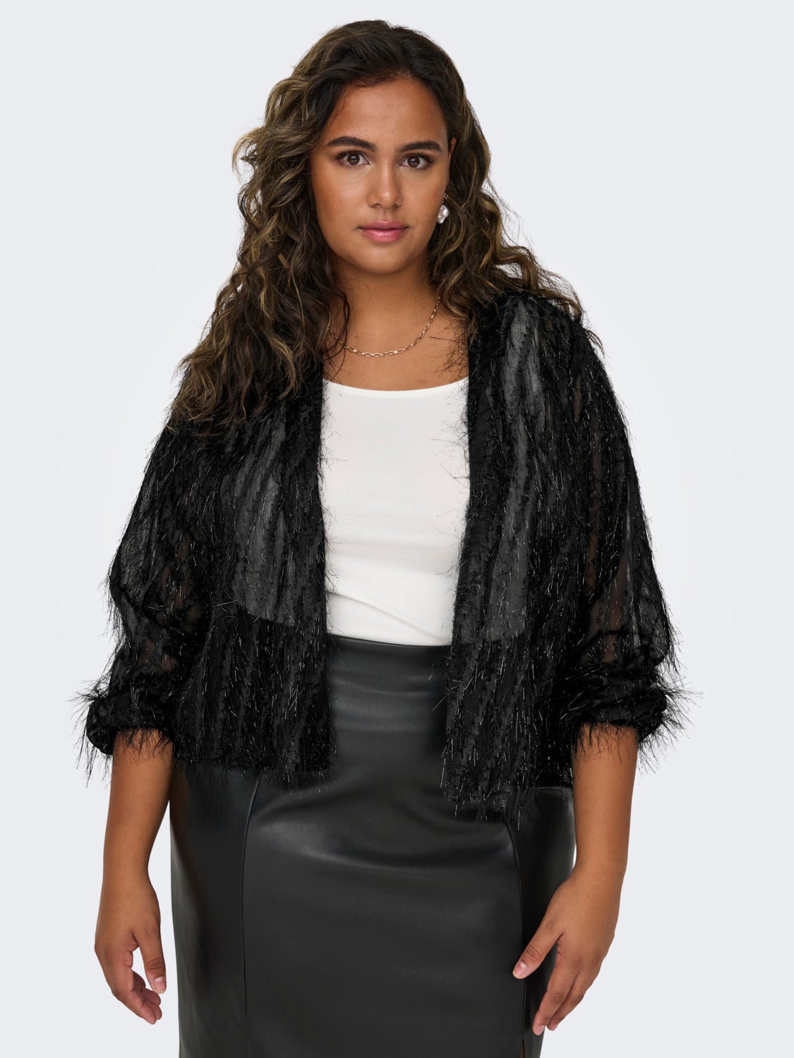 Curvy glitter cardigan