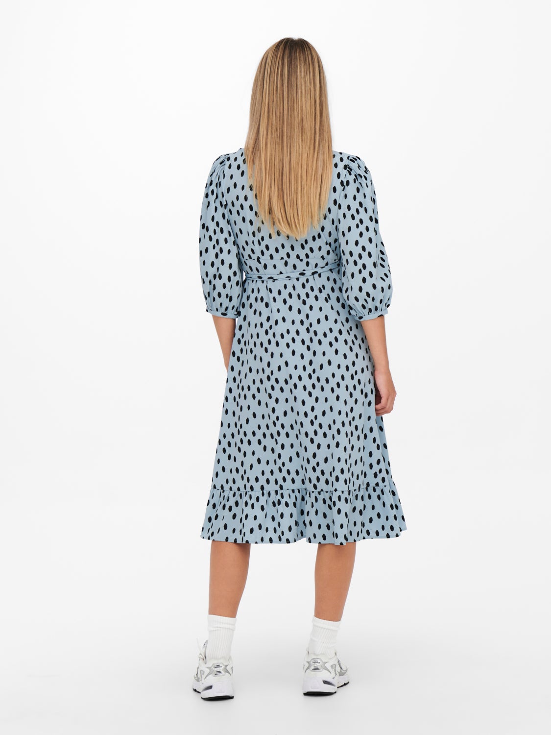 3/4 sleevved wrap Midi dress