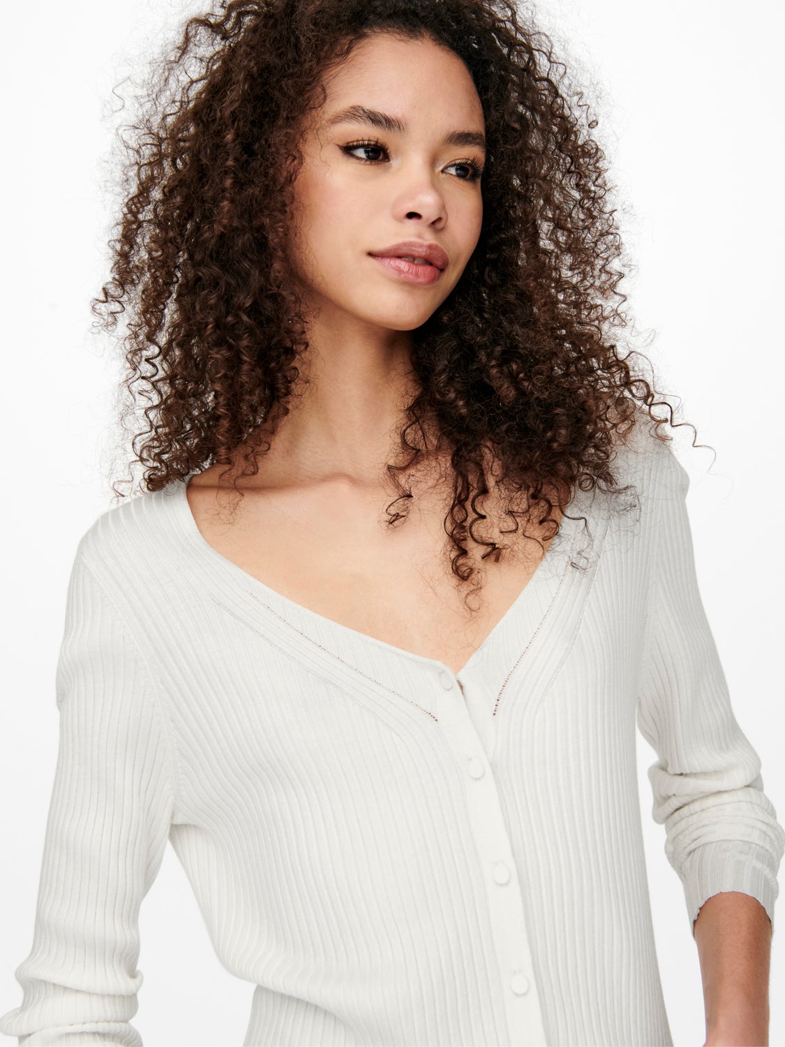 Fitted V-neck Knitted Cardigan