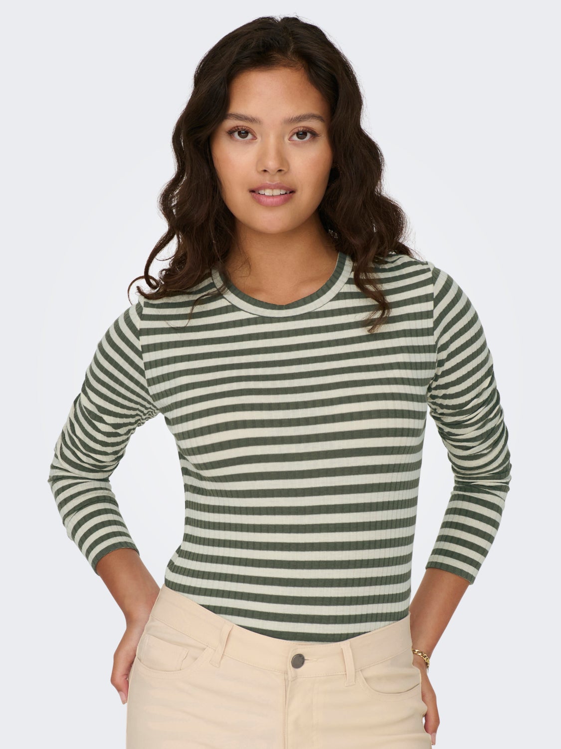 Striped Long Sleeves Top