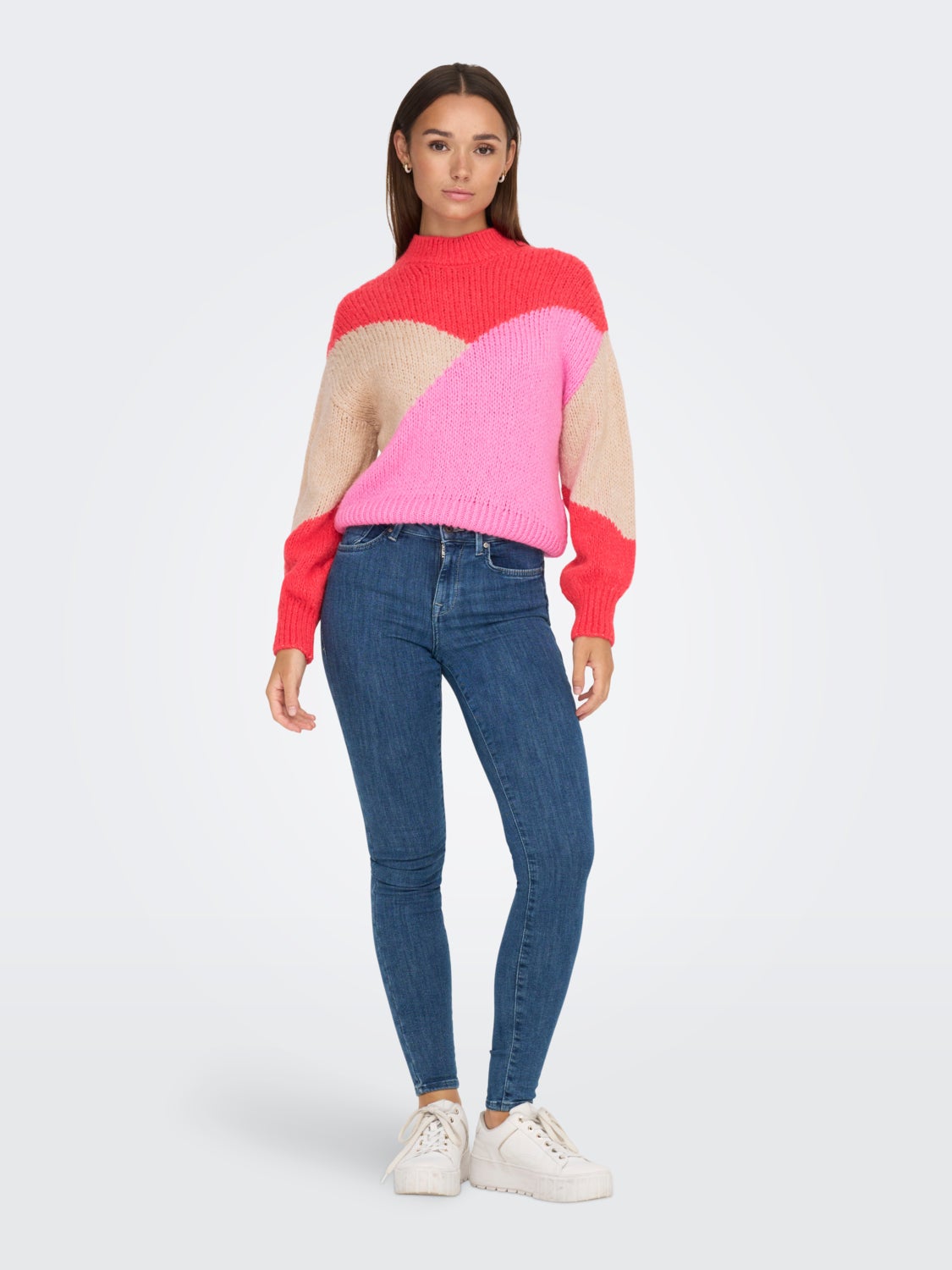 High-neck knitted pullover