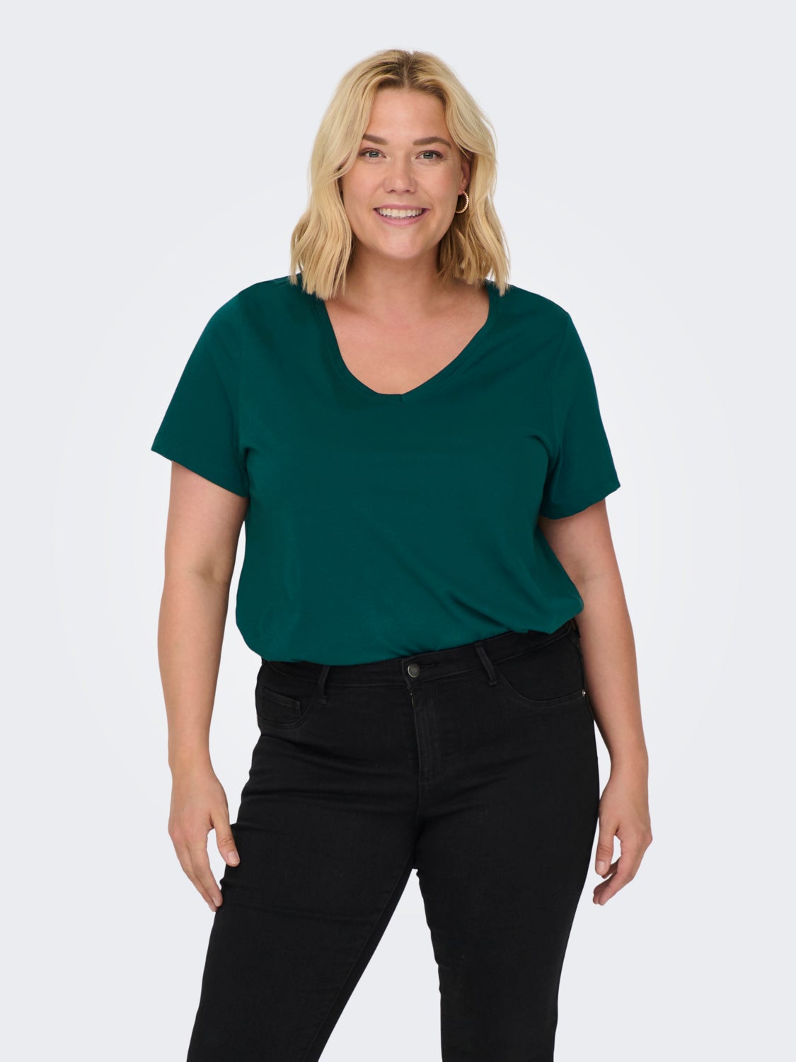 Curvy V-neck t-shirt