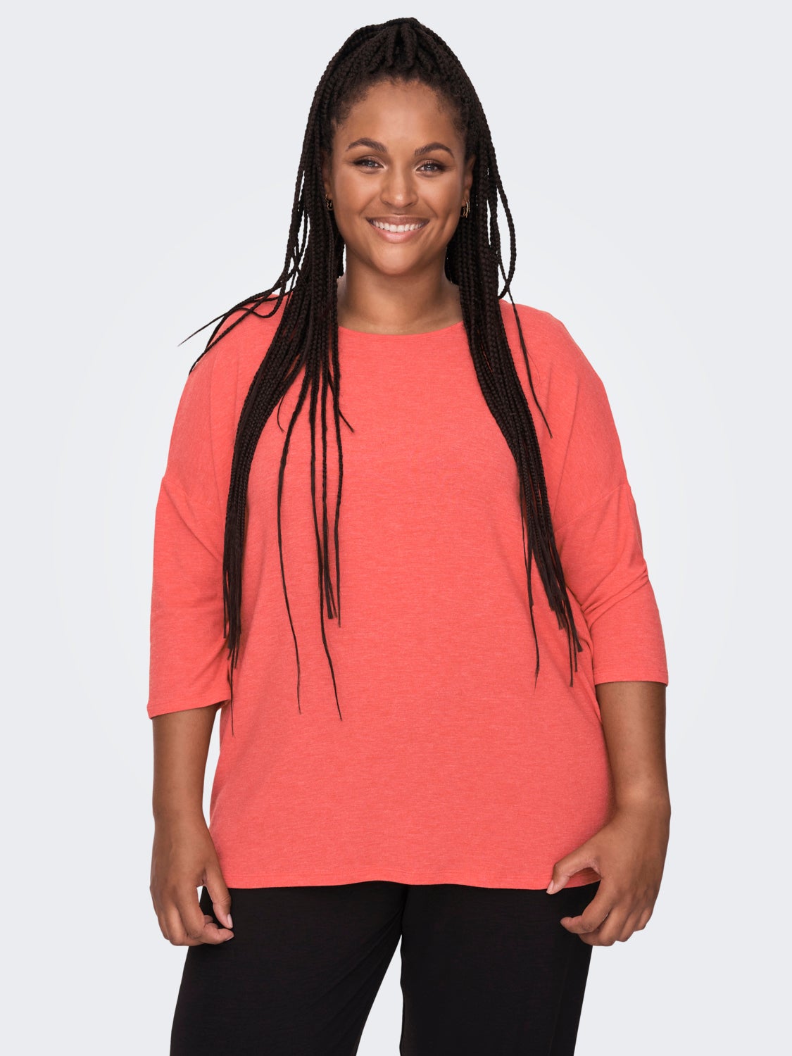 Curvy loose fitted 3/4 sleeved top