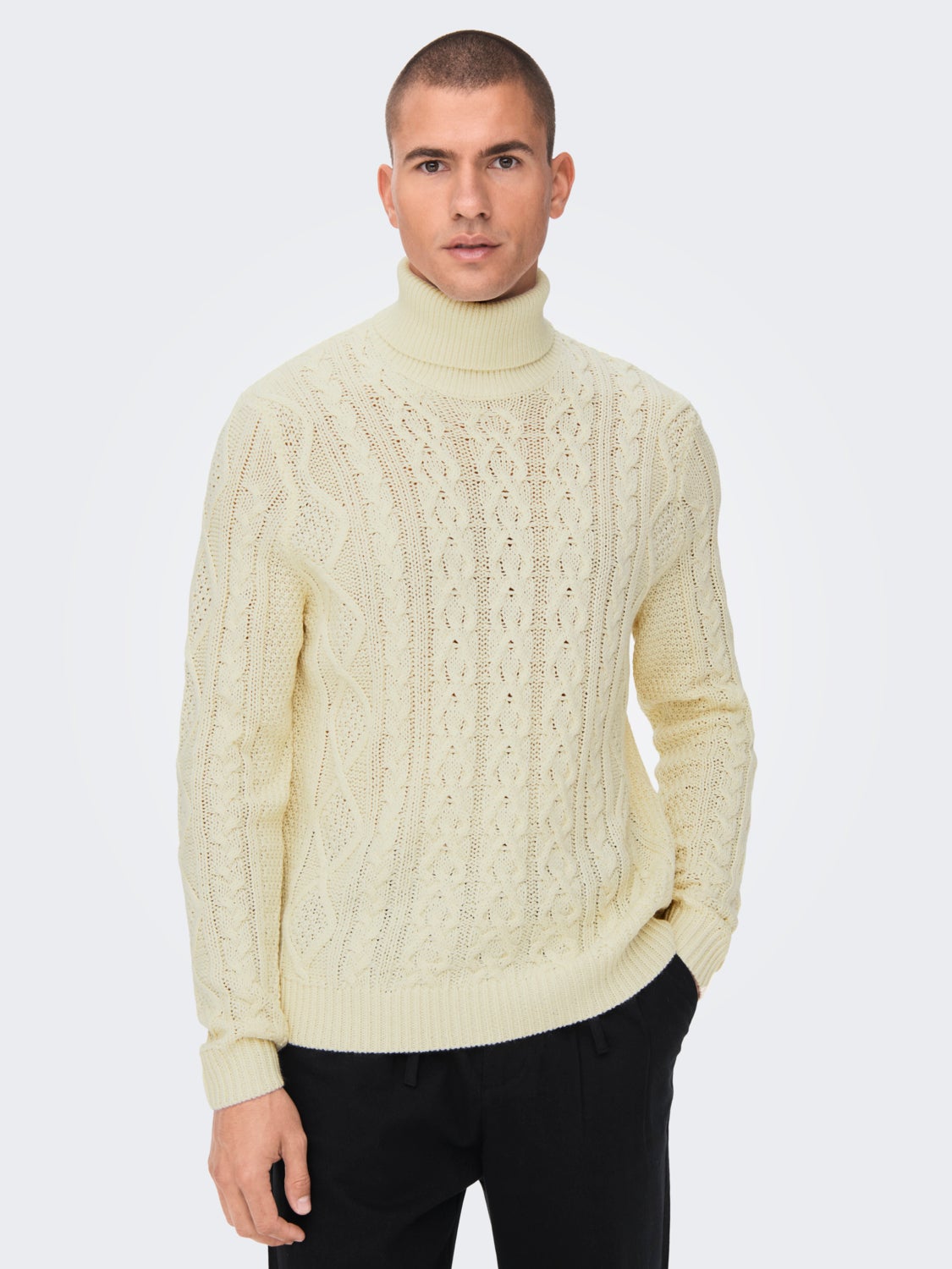 Roll neck knitted pullover