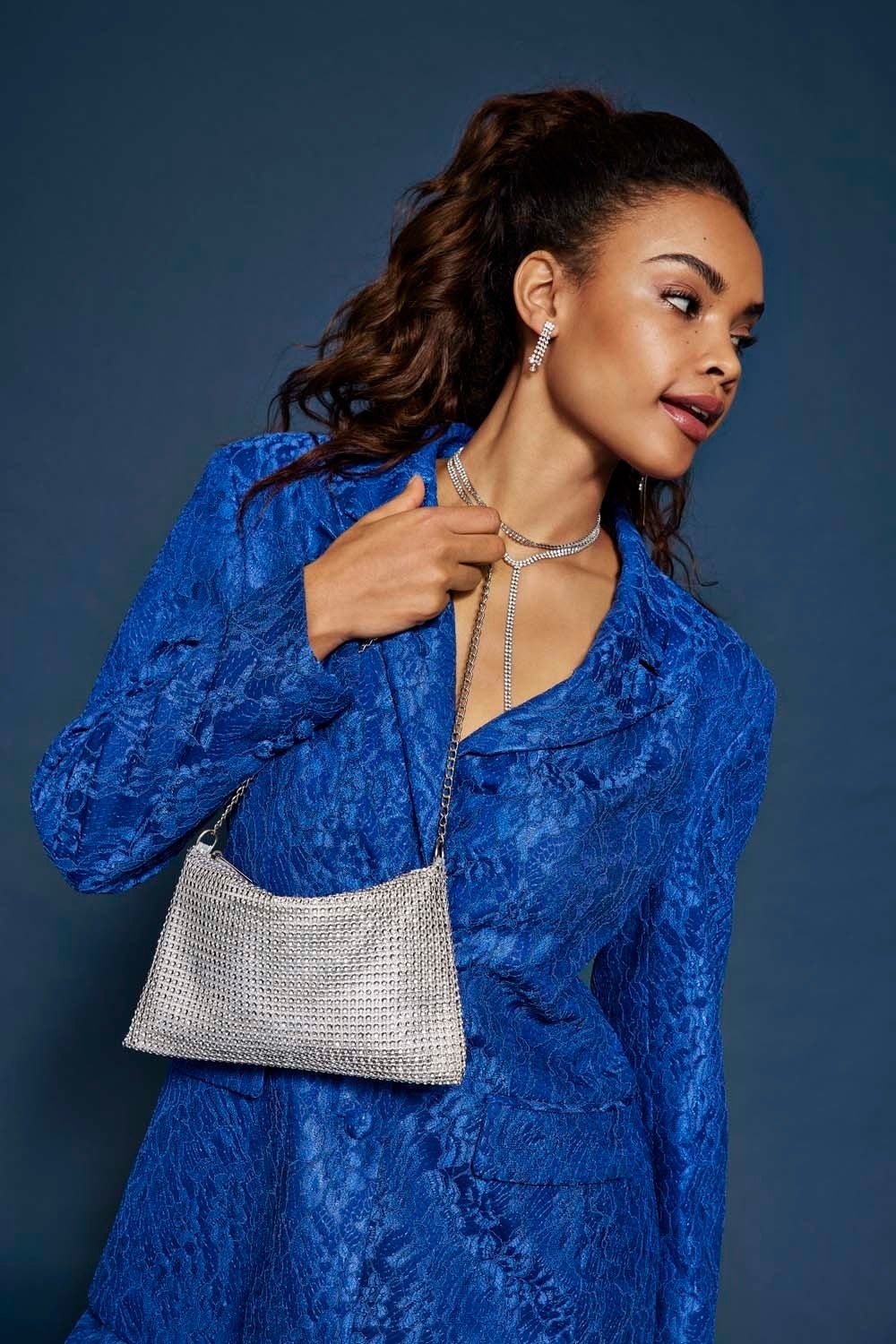 Embellished crossover bag