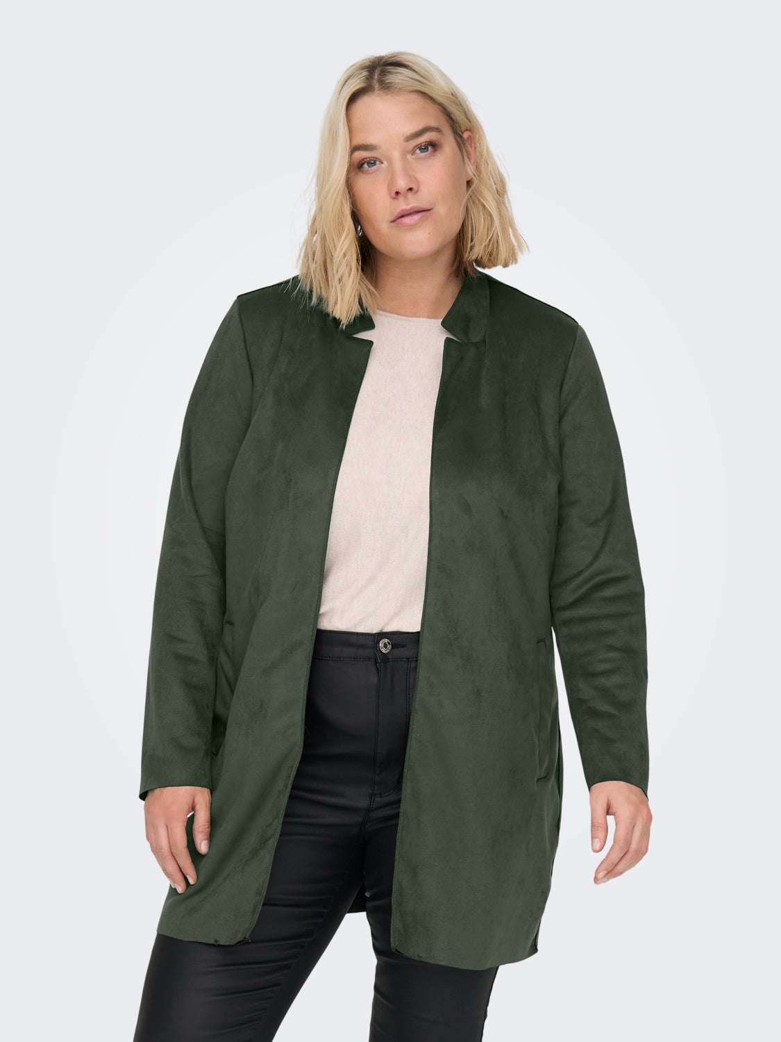 CUrvy Faux Suede Coatigan