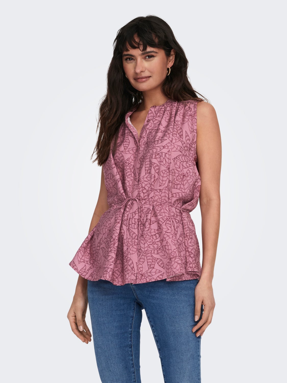 Loose fit dress with china collar