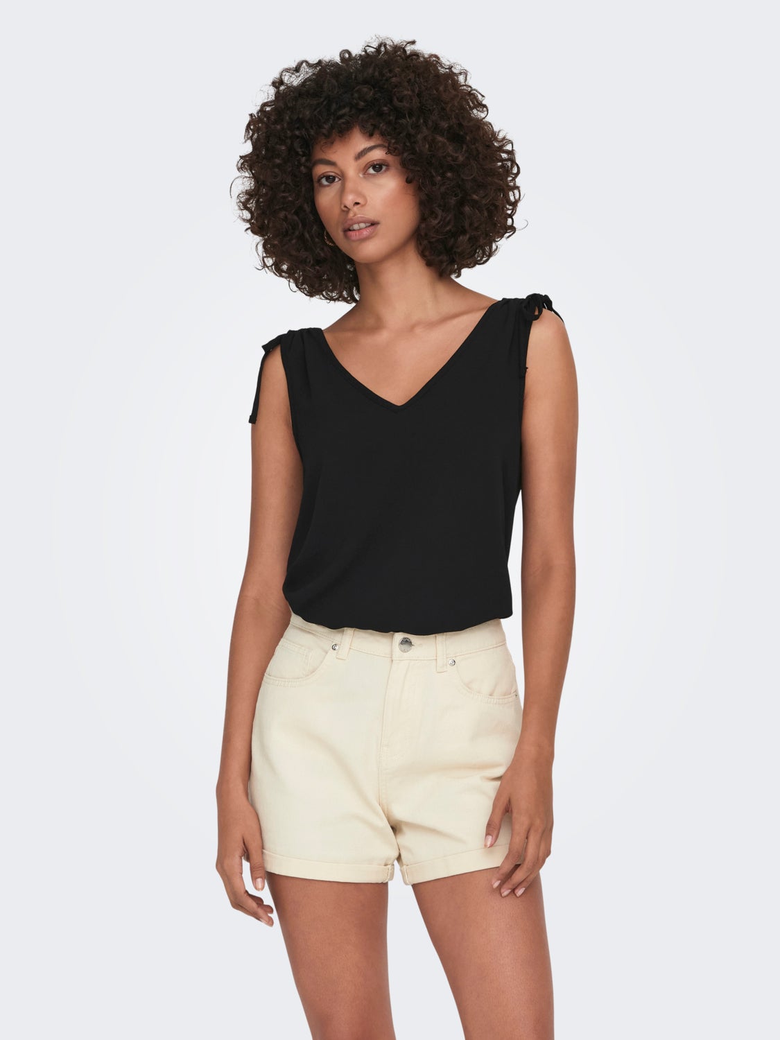 V-Neck Top With Strap Details