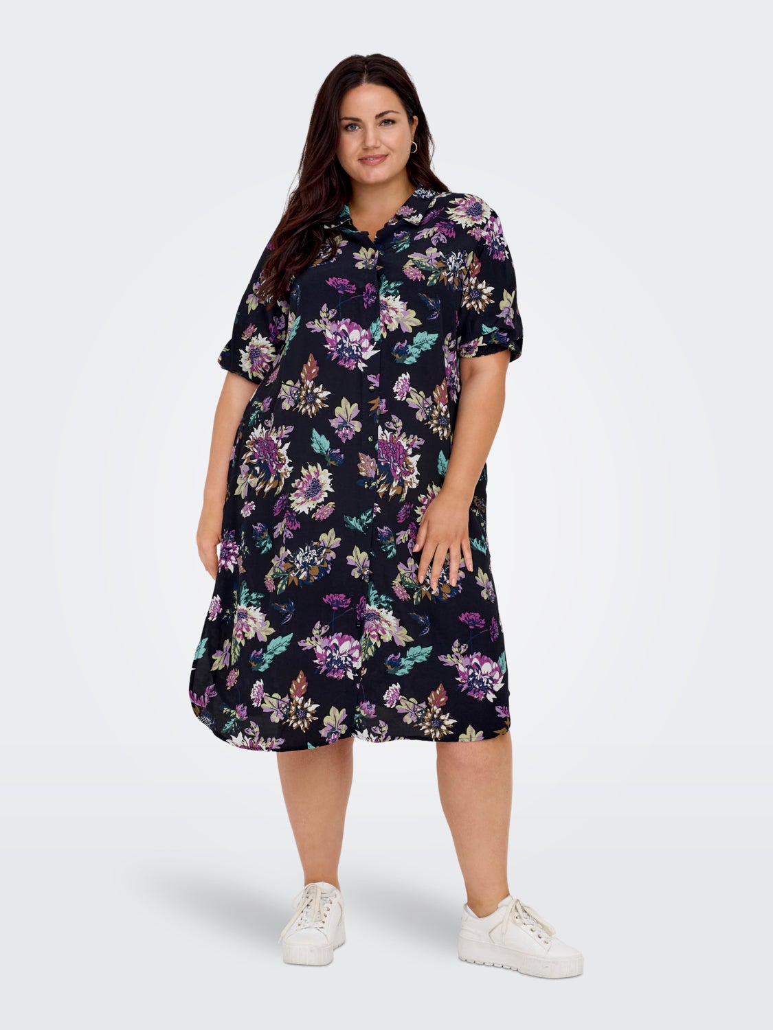 Curvy midi shirt dress