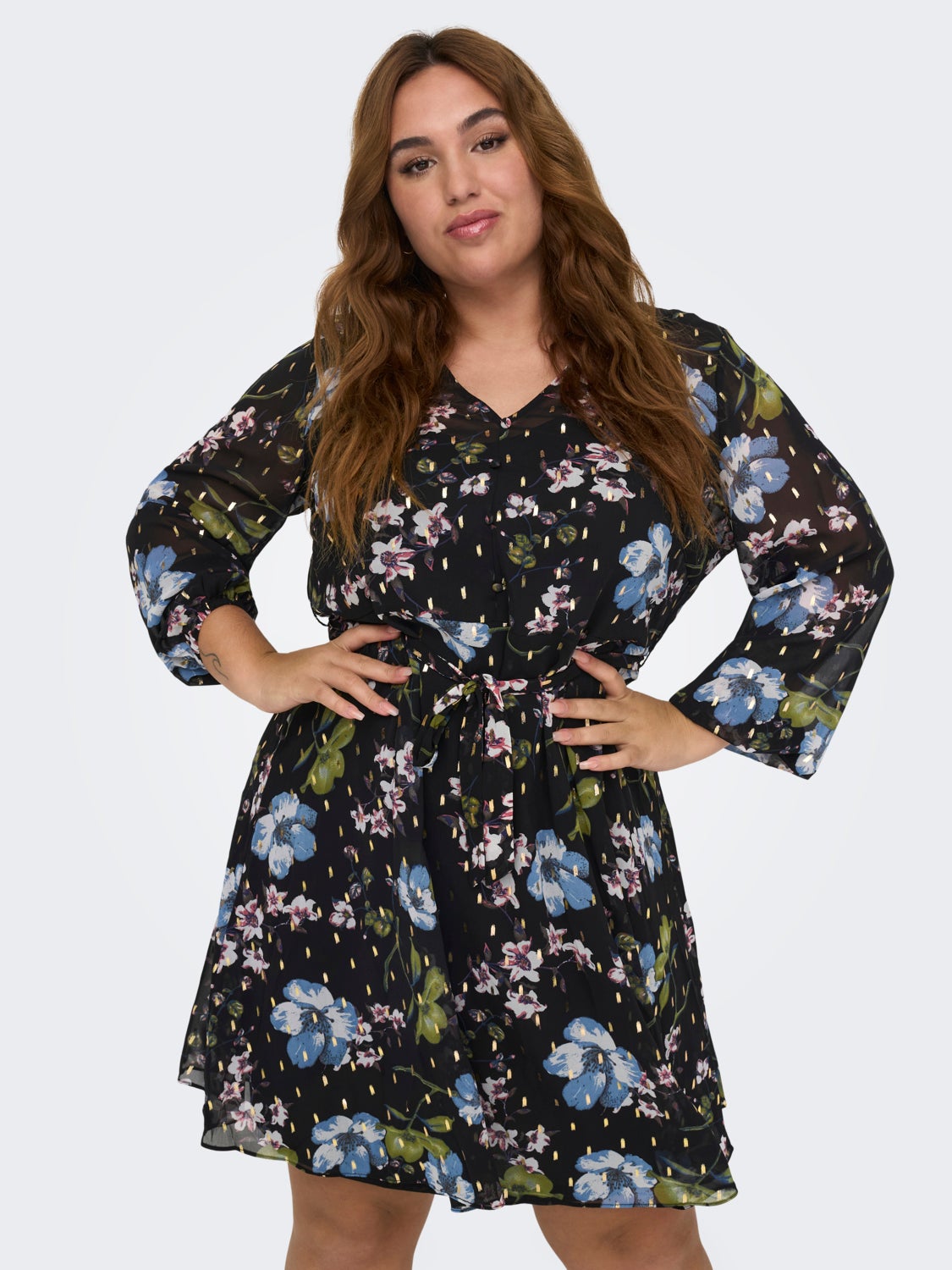 Curvy printed layered dress
