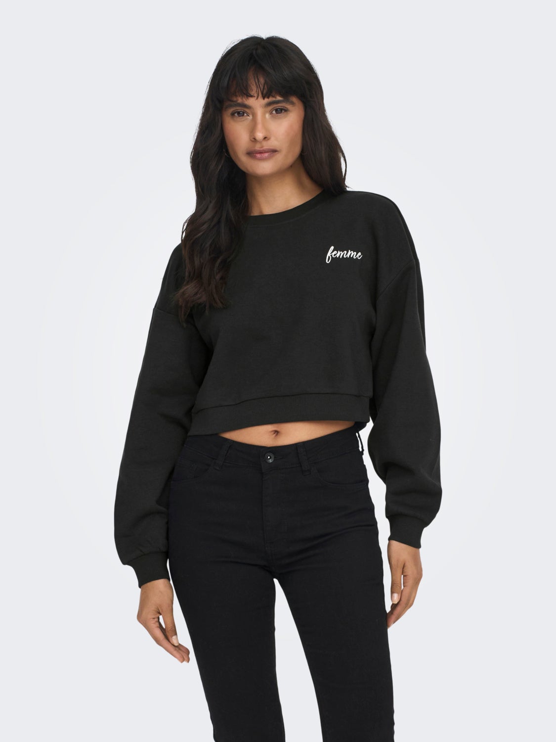 Cropped o-neck sweatshirt