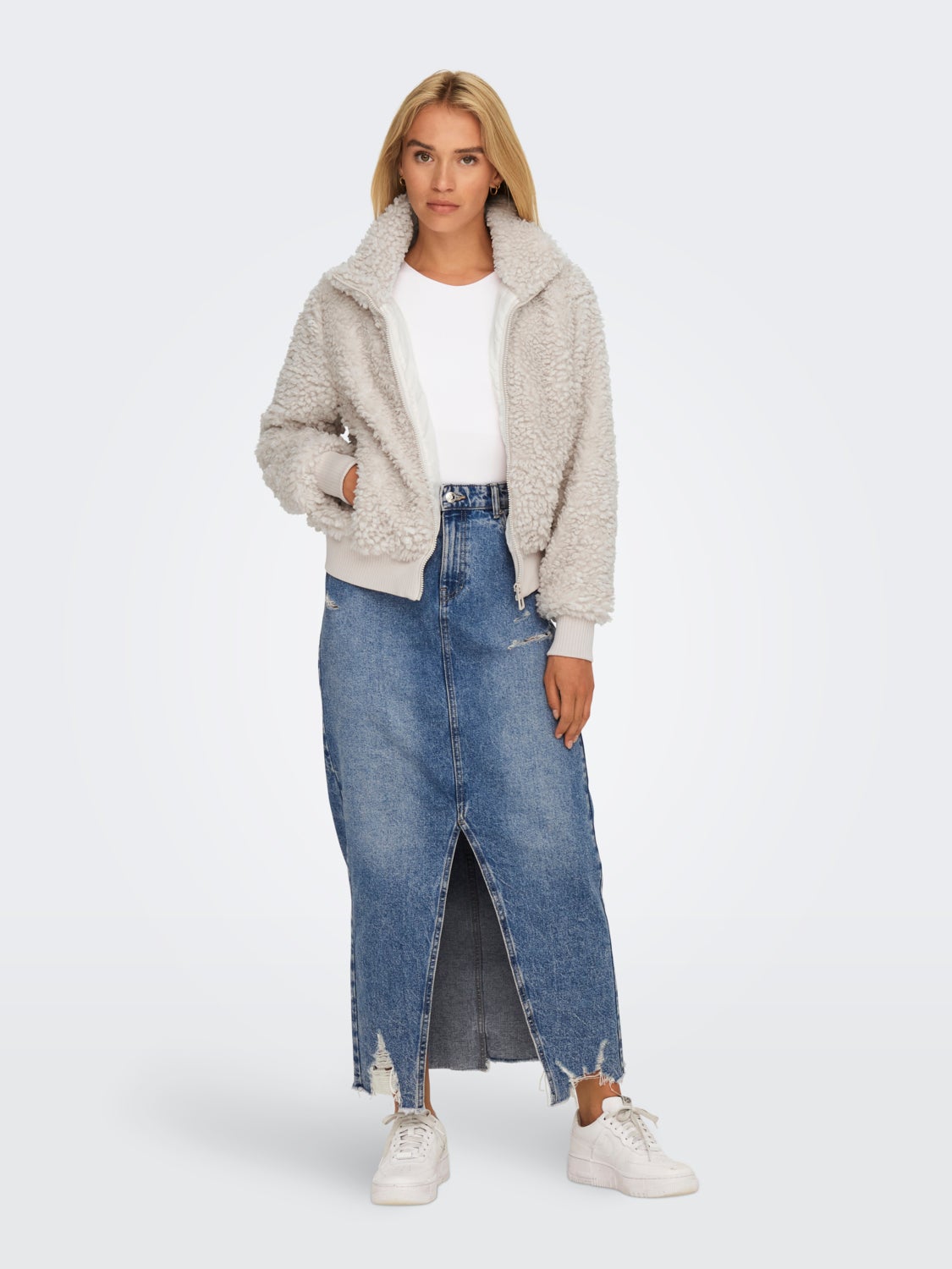 Teddy jacket with high neck