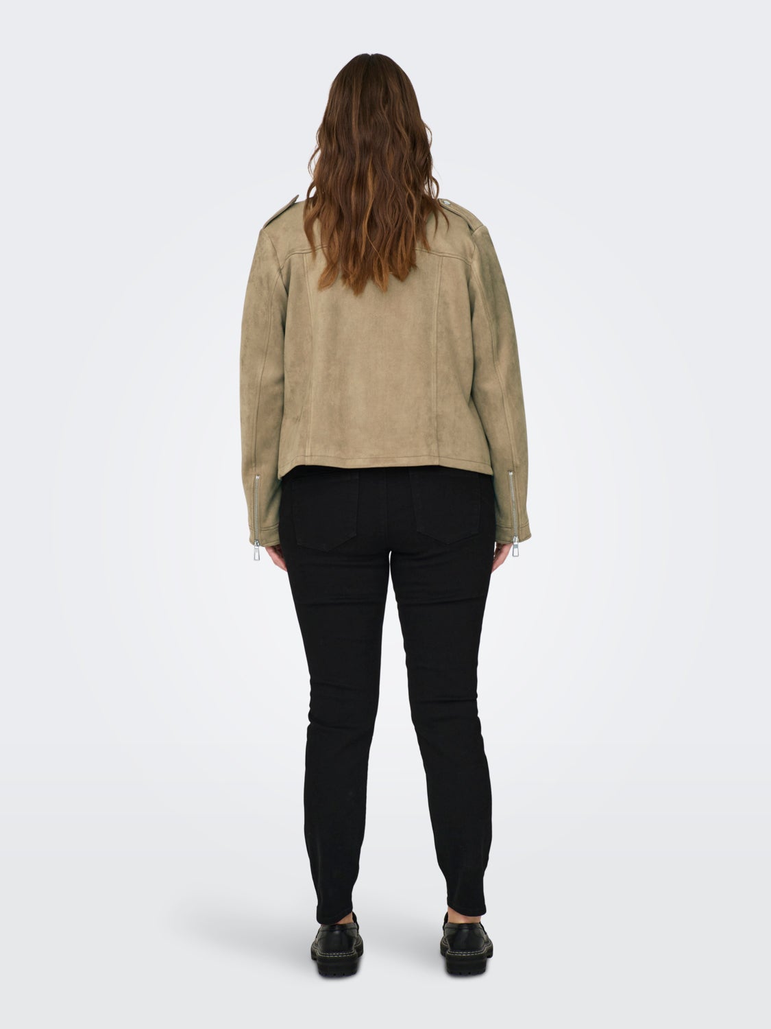 Curvy faux leather jacket