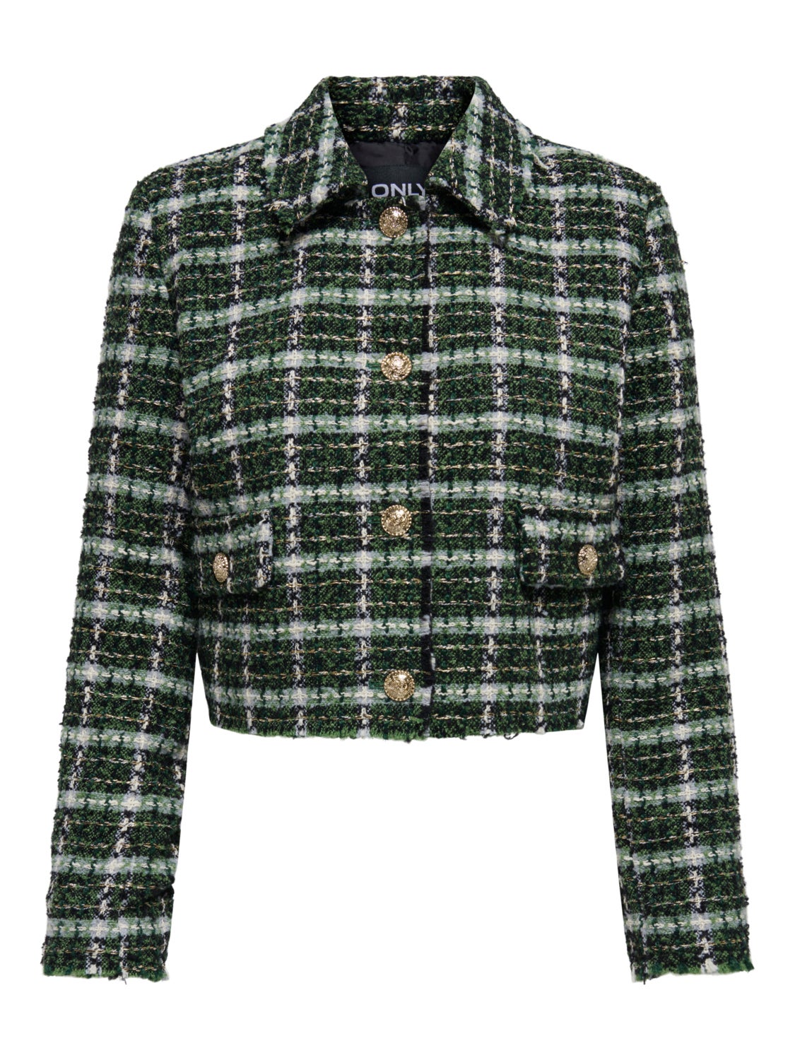 Cropped checked jacket