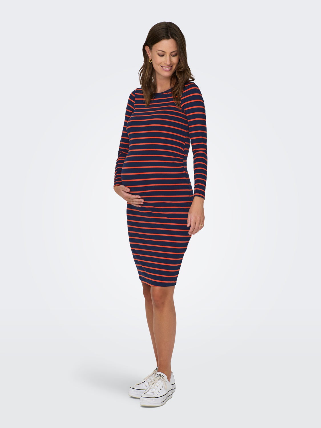 Mama mini dress with stripes