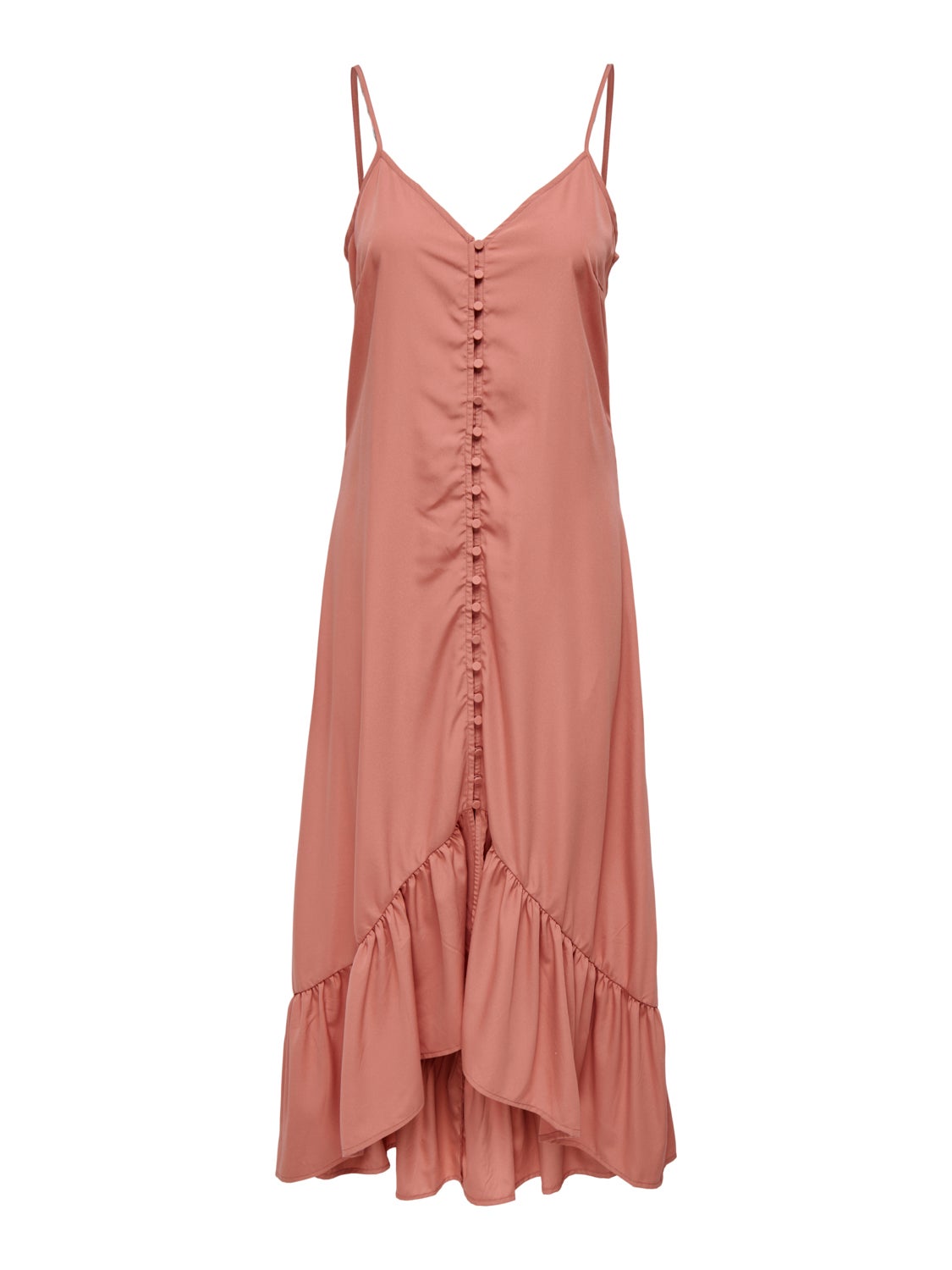 Button and frill detailed Maxi dress