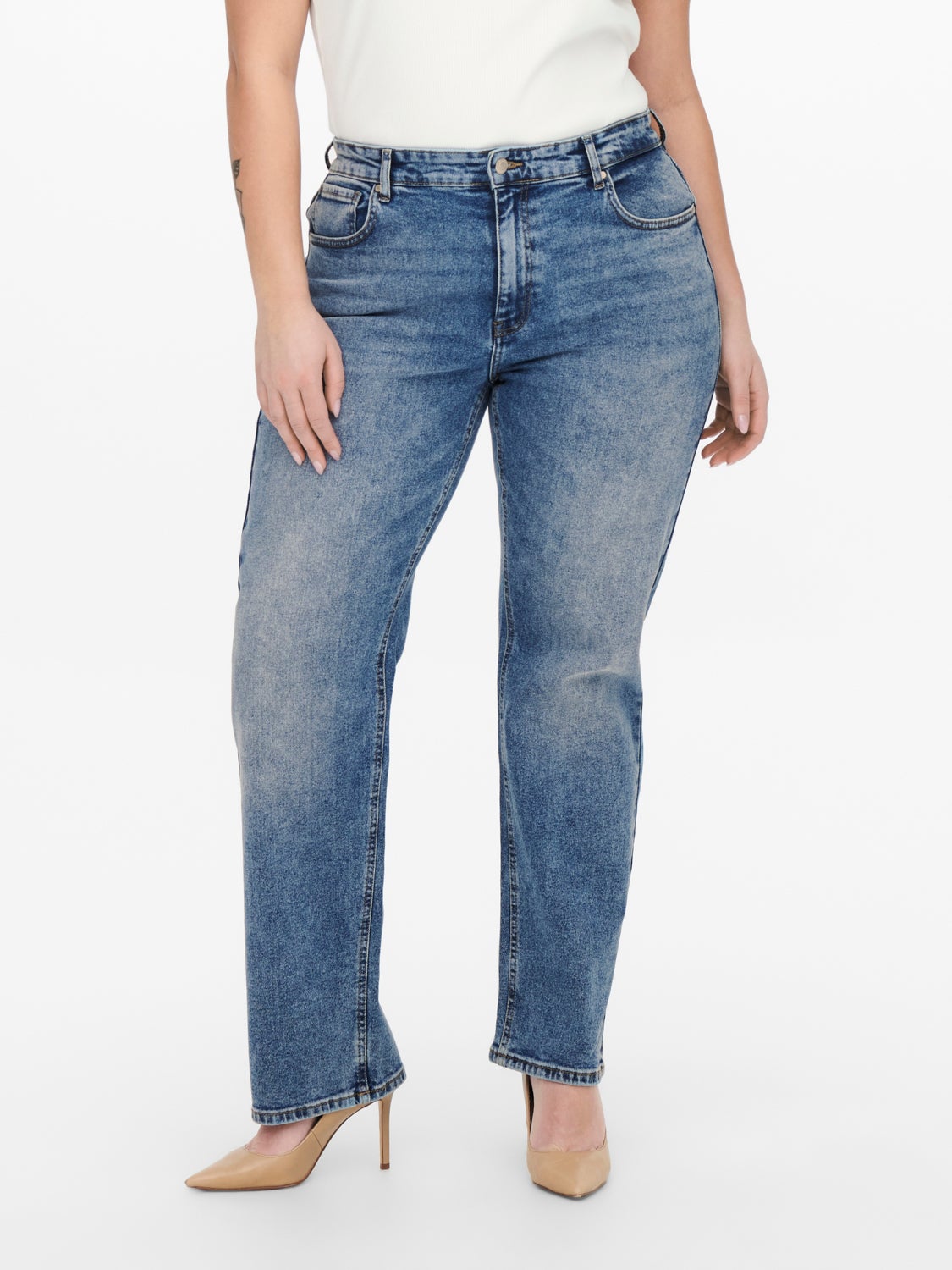 CUrvy CARKaily Wide high waisted jeans