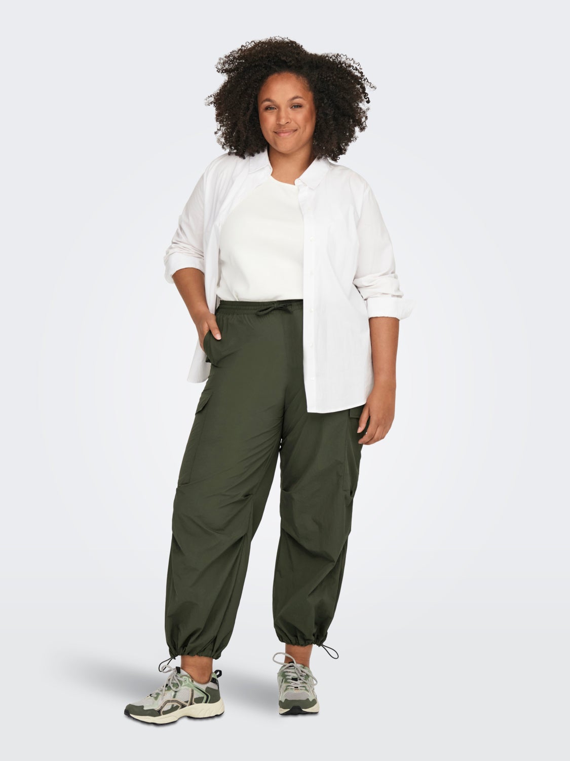 Curvy Parachute Cargo Pants