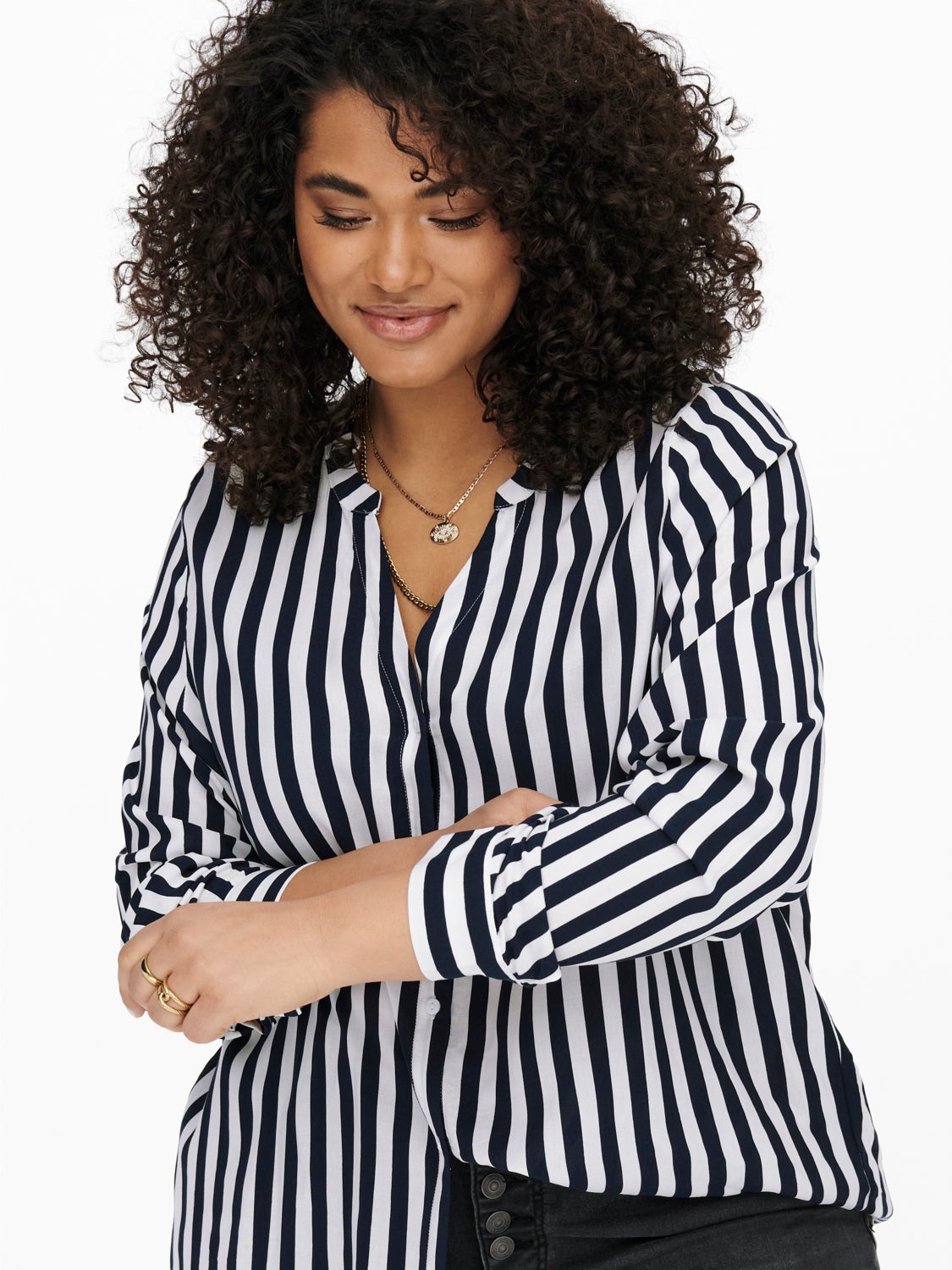 Curvy striped viscose Shirt