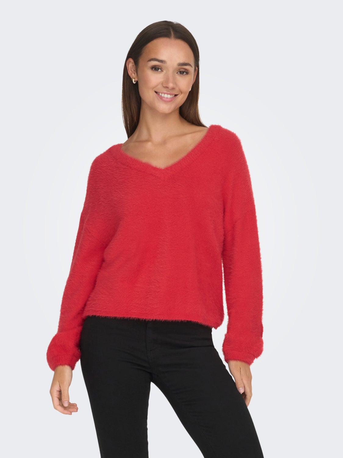 V-neck knitted pullover