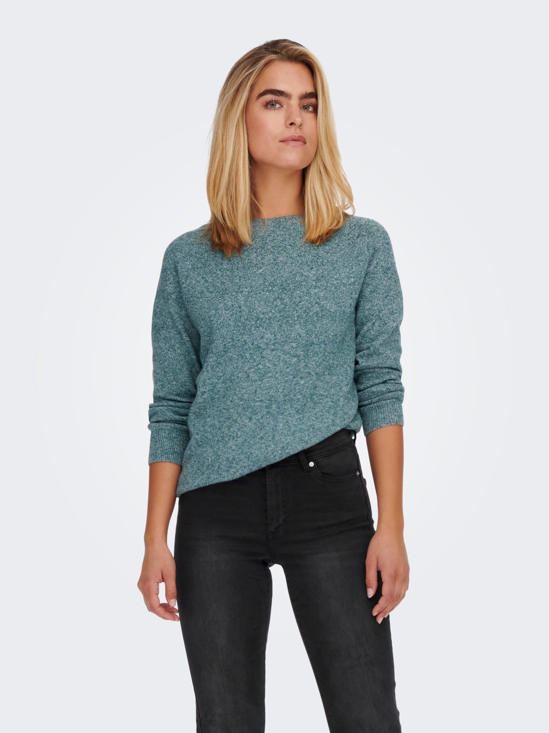 high neck knitted pullover