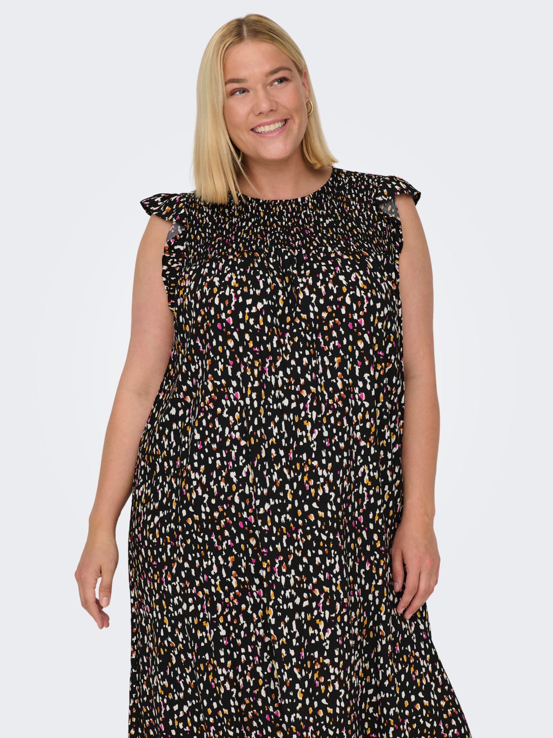 Curvy frill sleeved Dress