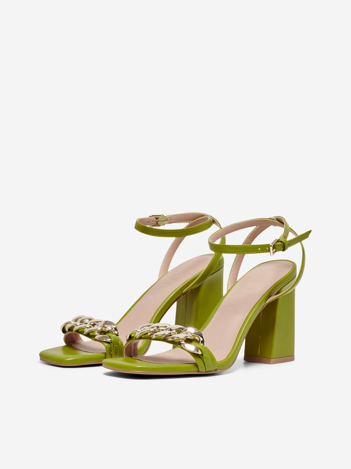 Faux leather heeled sandals