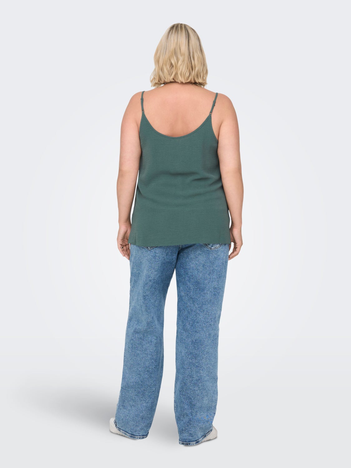 Curvy lace detailed strap top