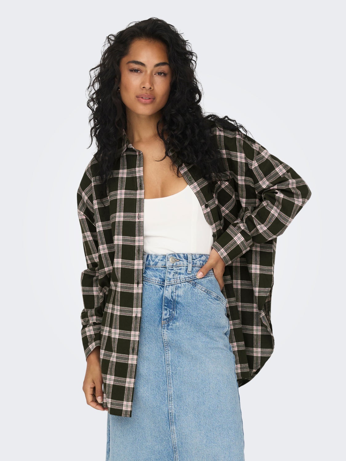 Oversized checkered shirt