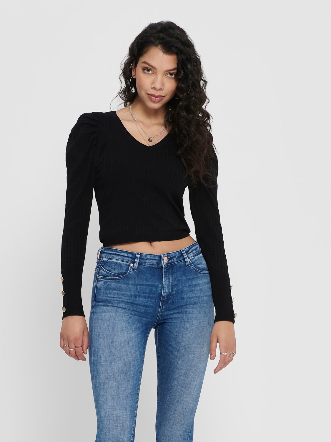 Wrinkle shoulders Knitted Pullover