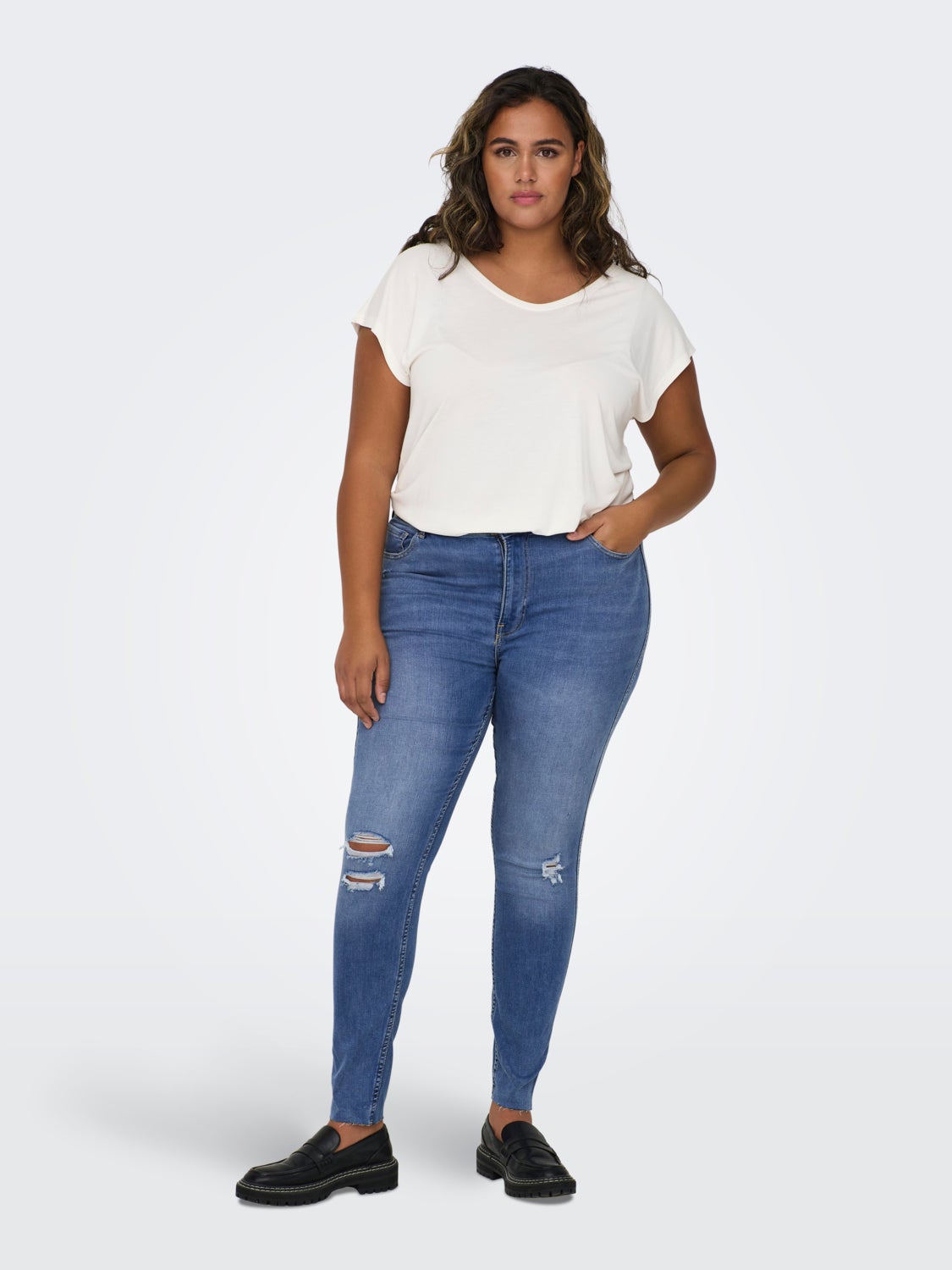 Curvy CarLake Ankle HW Skinny fit jeans