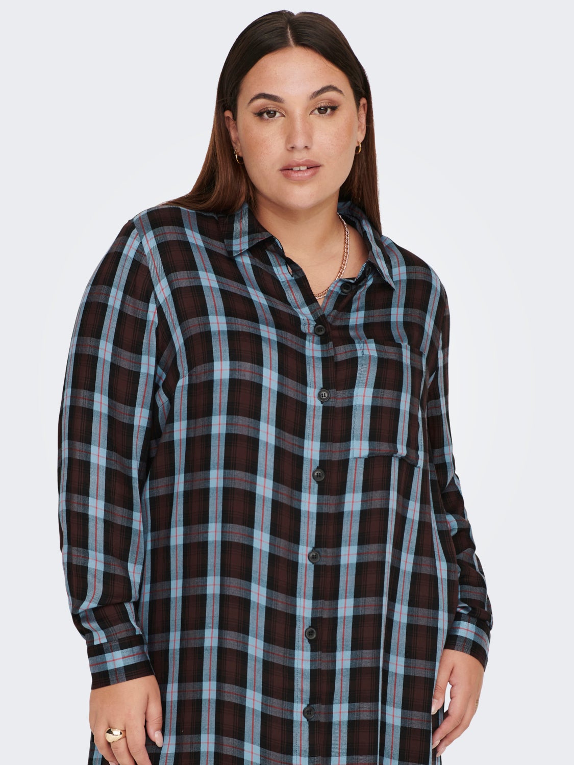 Curvy Check Shirt dress