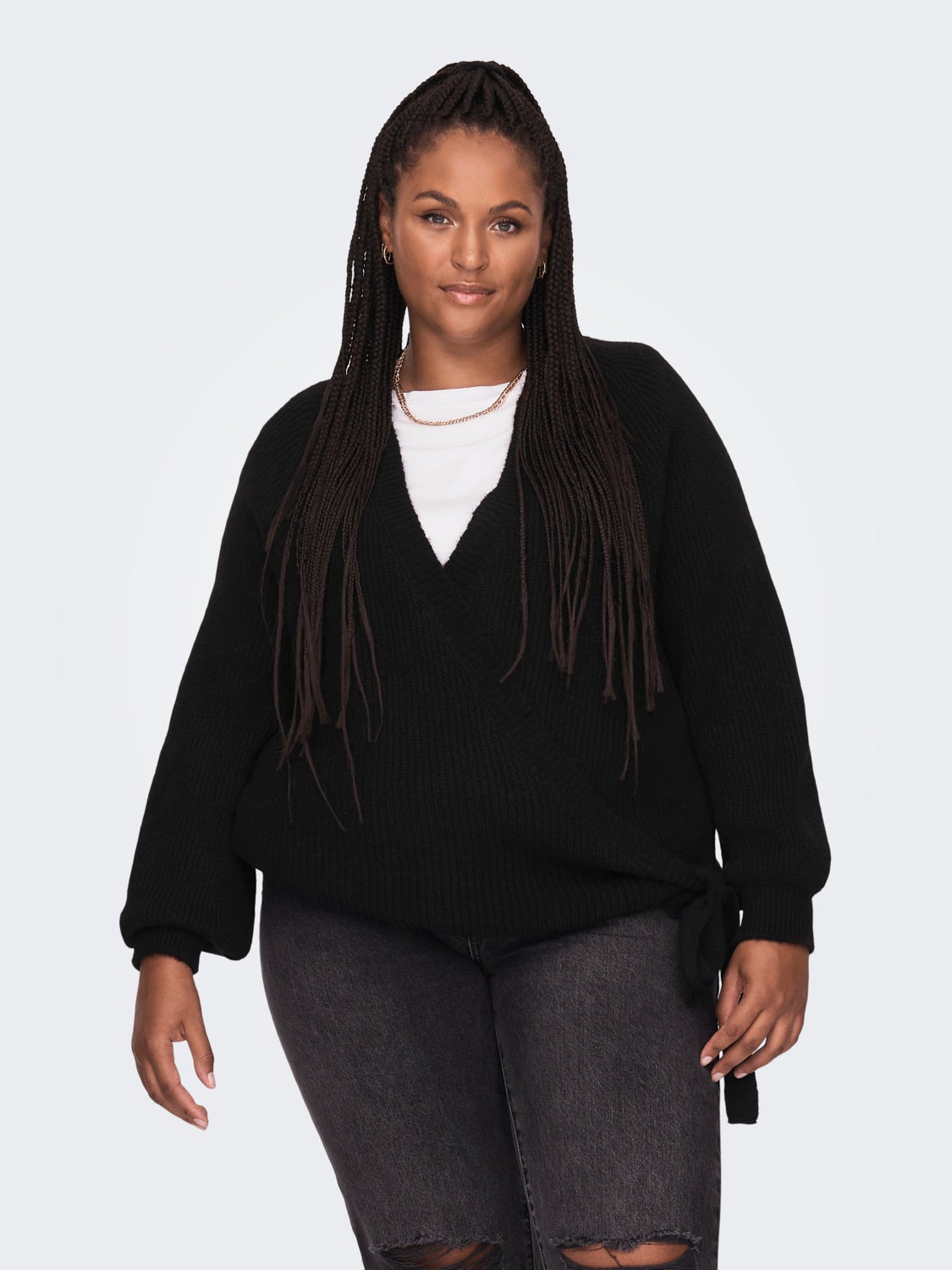 Curvy wrap Knitted Pullover