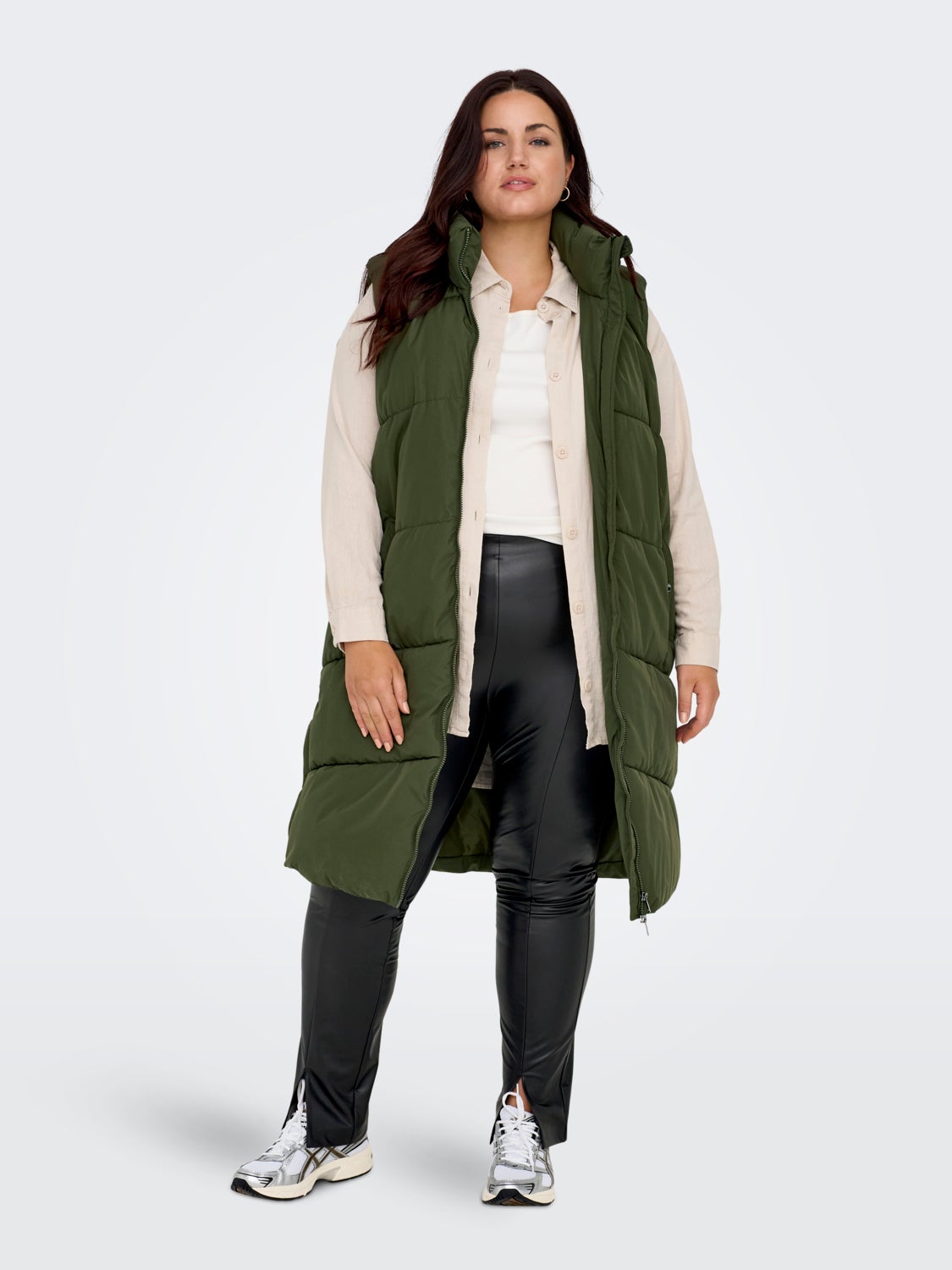 Curvy long puffer gilet