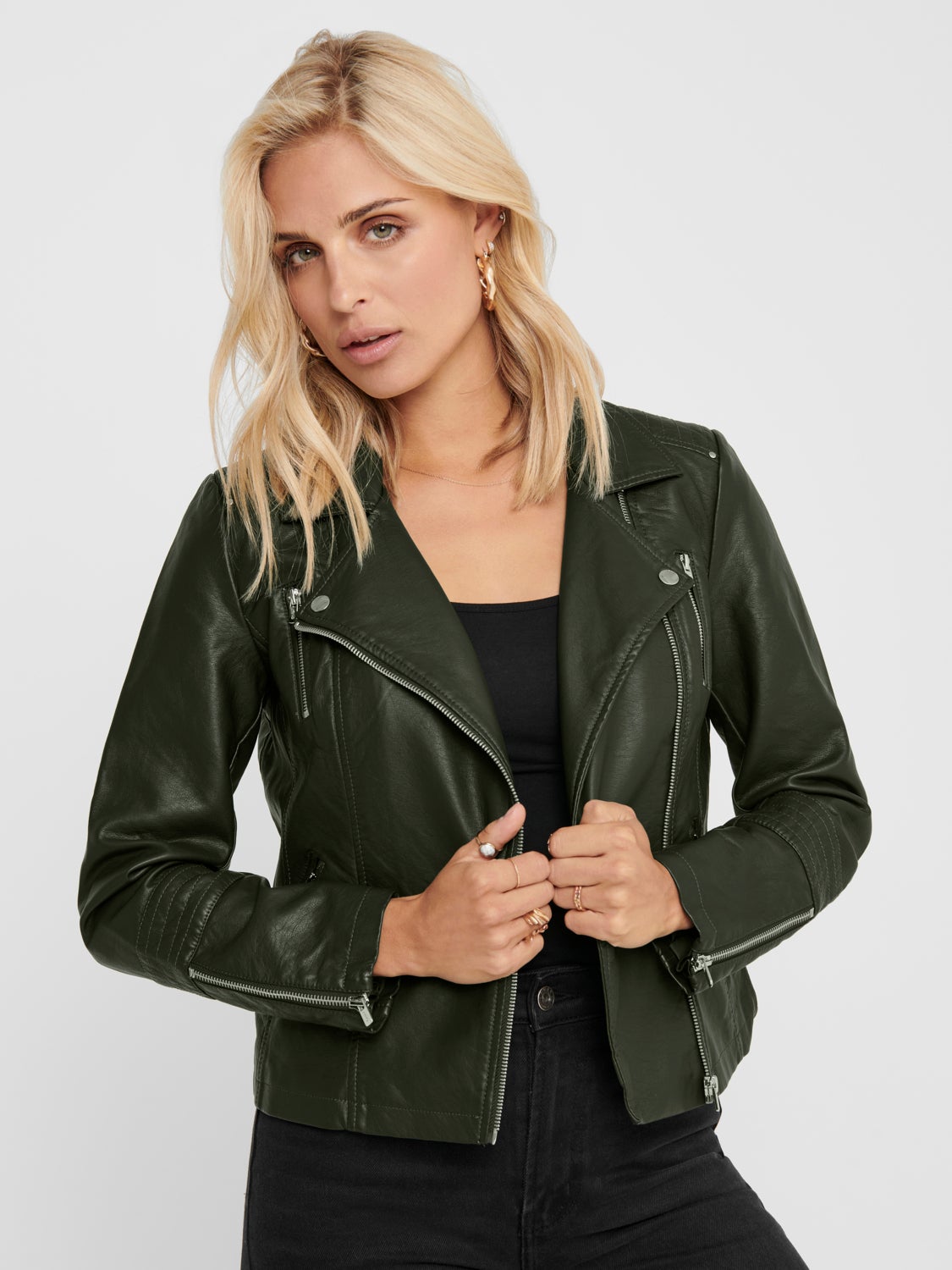 Biker Faux Leather Jacket