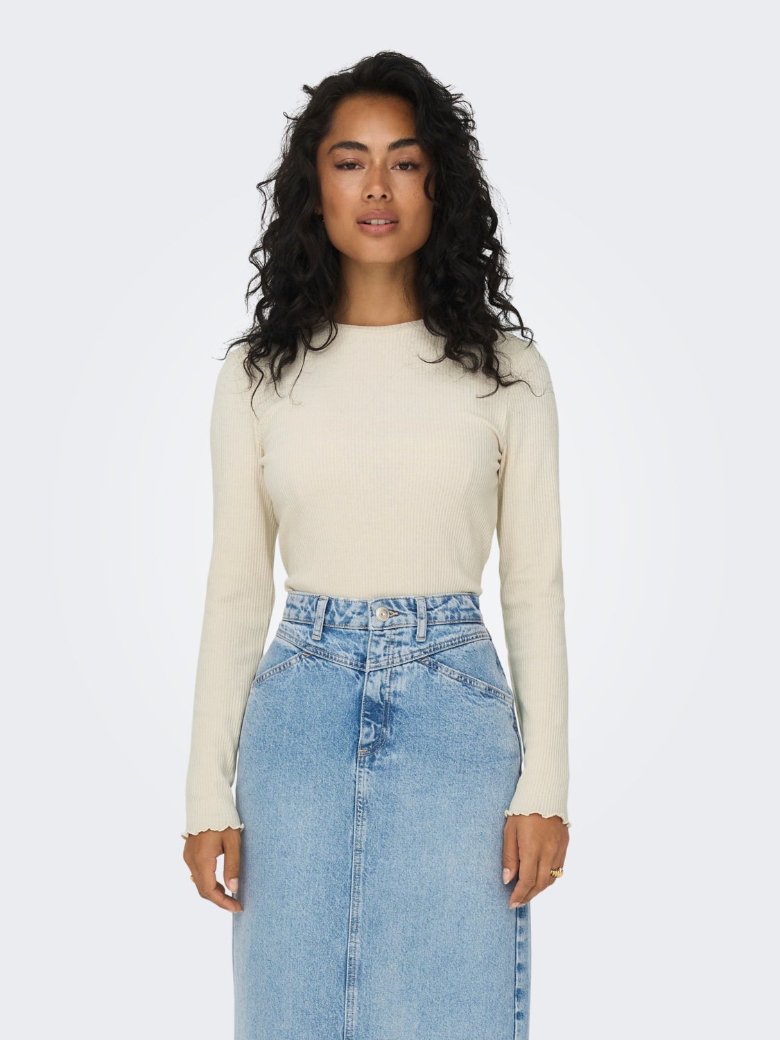Long sleeve rib top