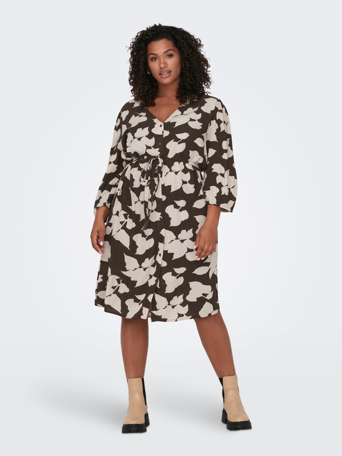 curvy midi dress with print