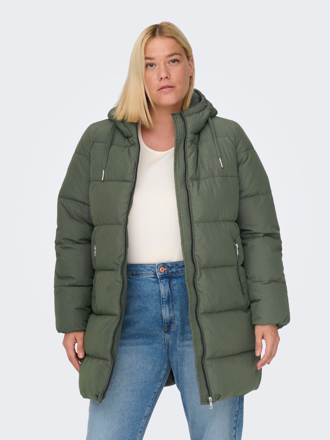 curvy Hooded puffer coat