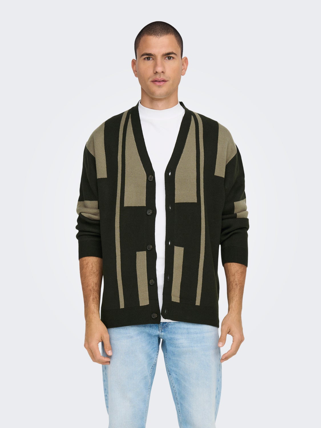 V-Neck Knit Cardigan