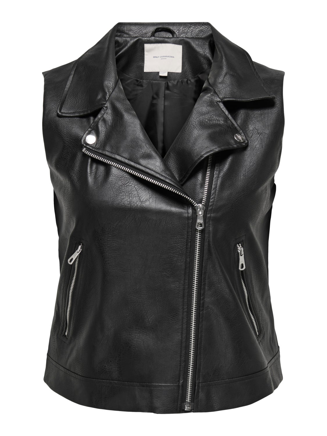 Curvy Faux leather Biker Waistcoat