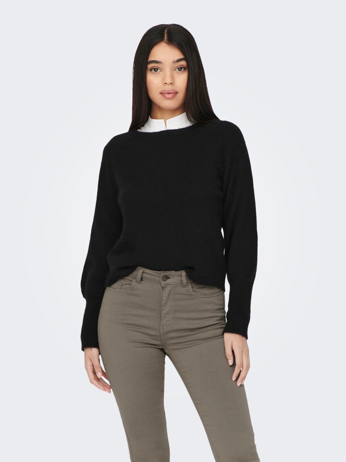 Button cuff Knitted Pullover