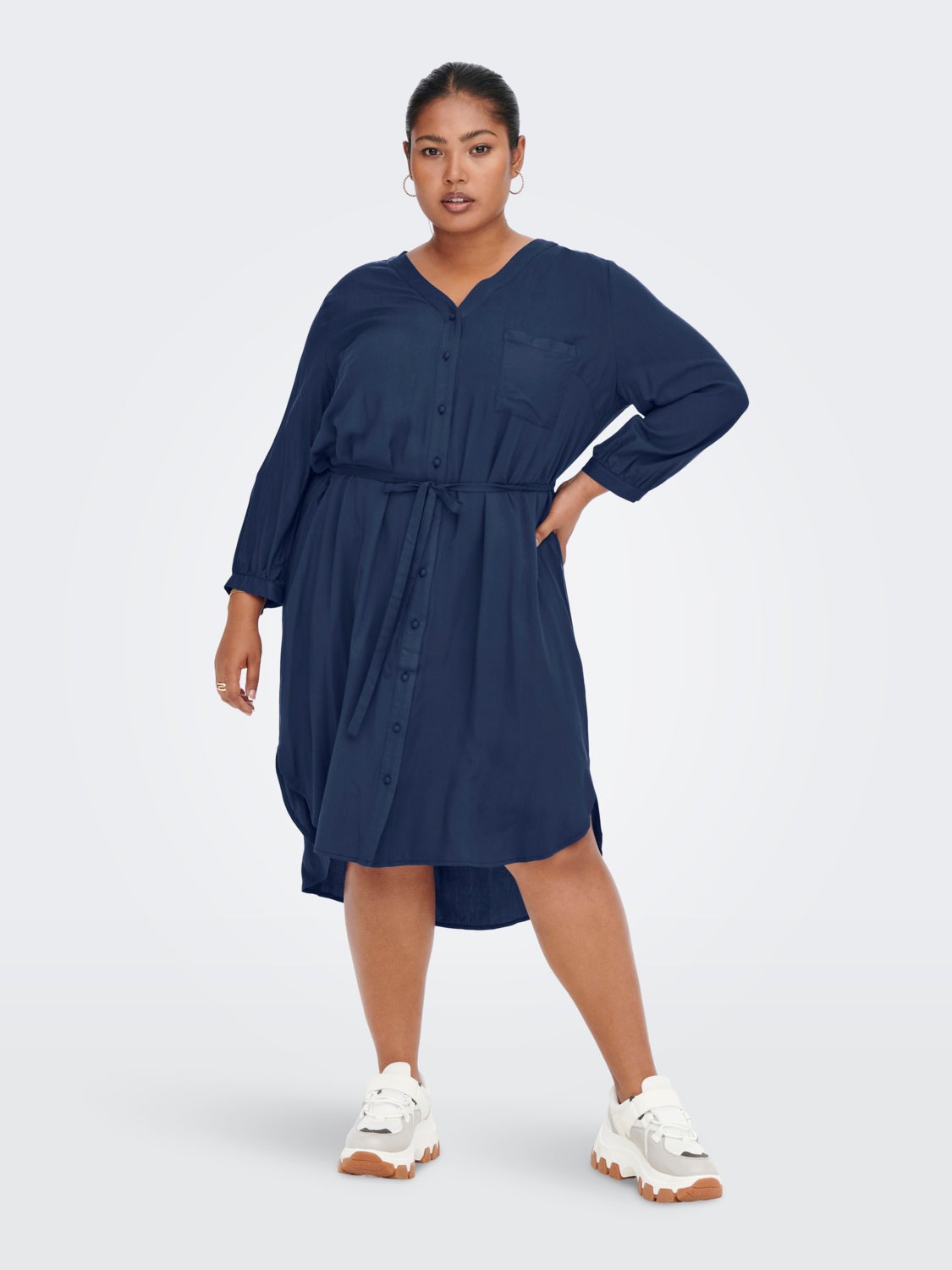 Curvy viscose Shirt dress