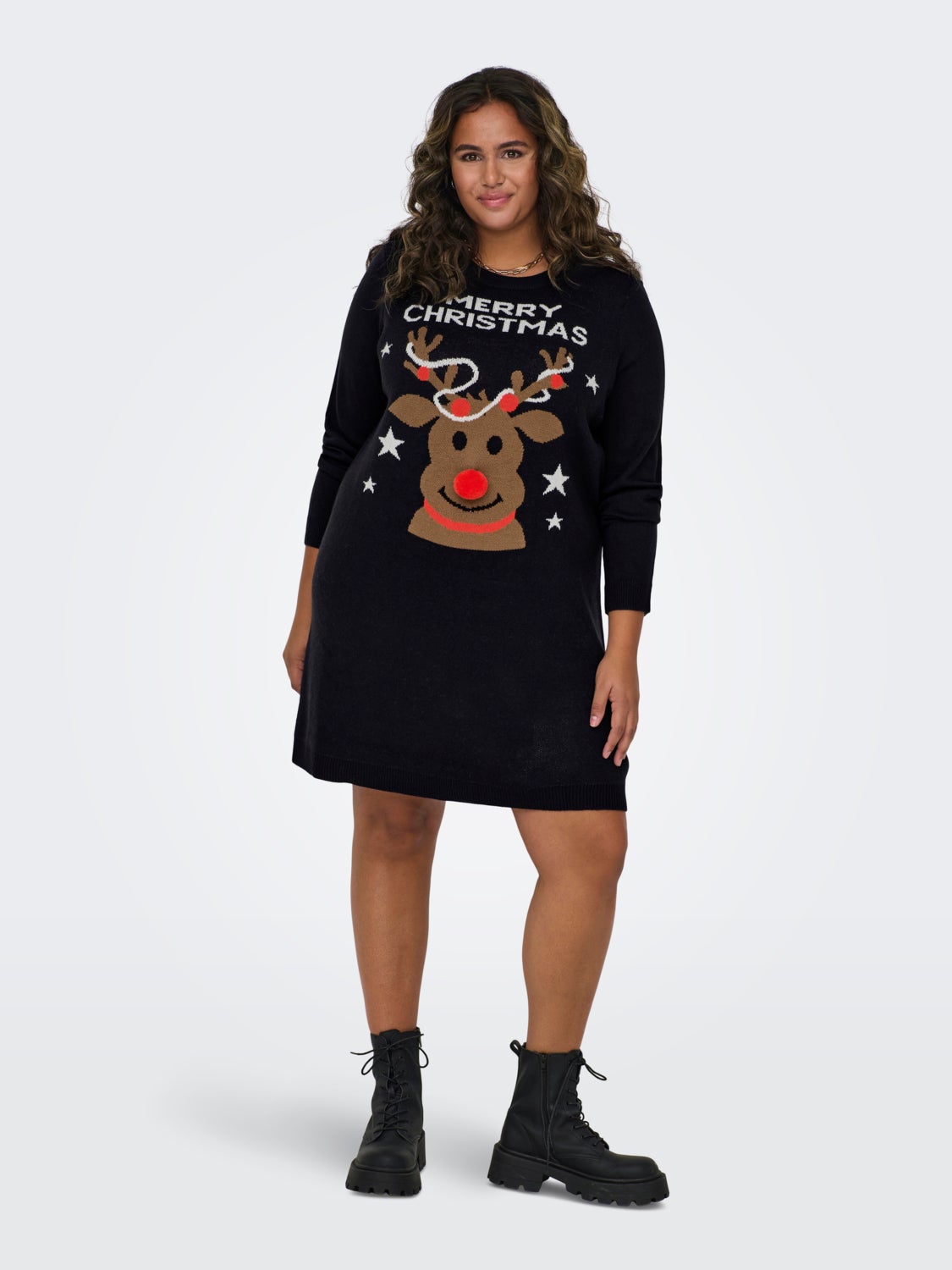 Curvy christmas knitted dress