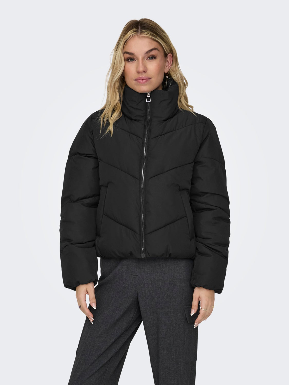 High neck puffer jacket