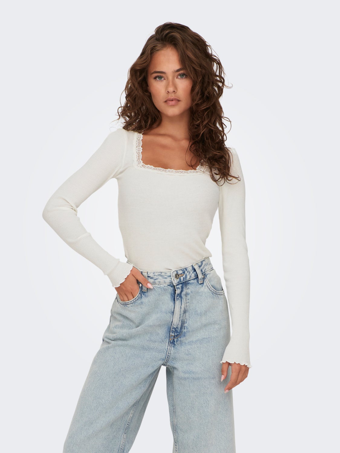 Square neck rib top