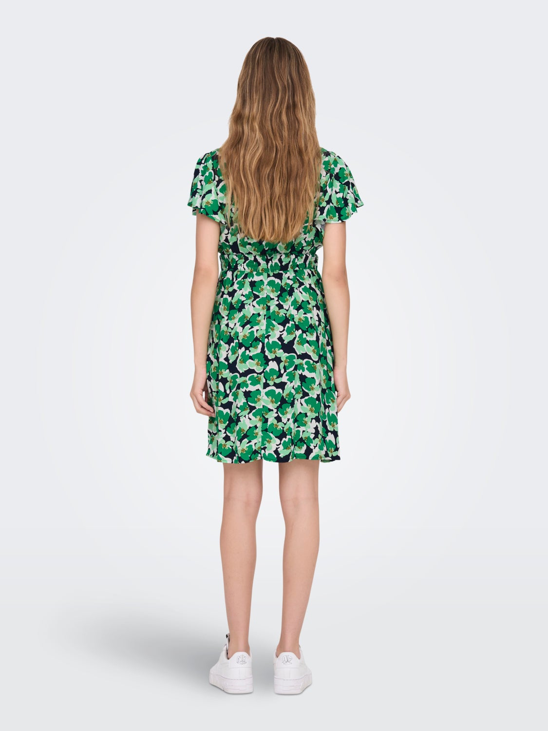 Mini wrap dress with v-neck