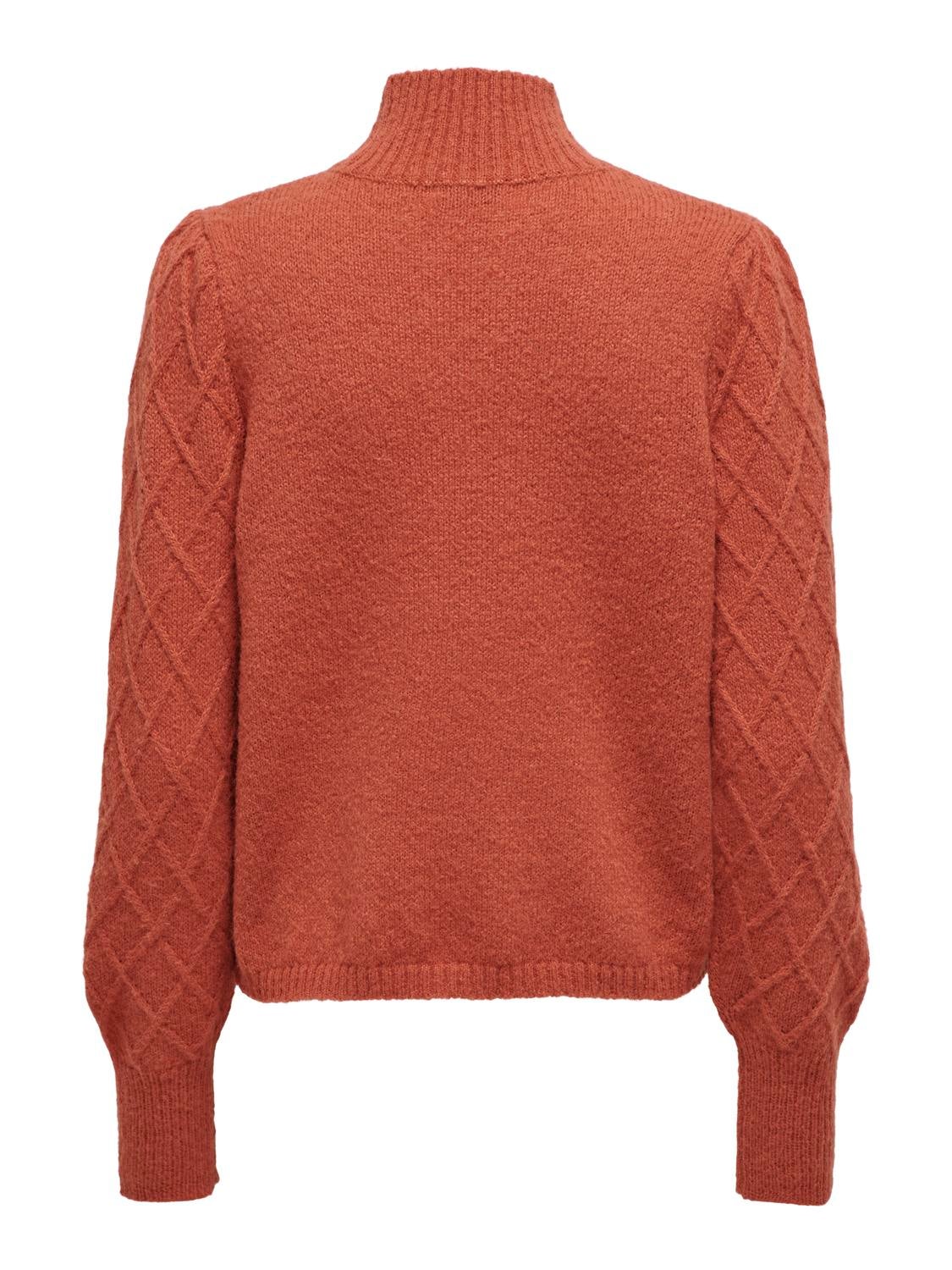 Knit pullover with high neck