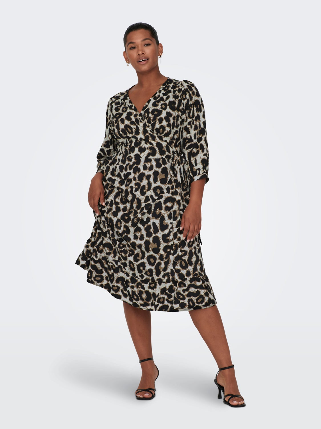 Curvy midi wrap dress